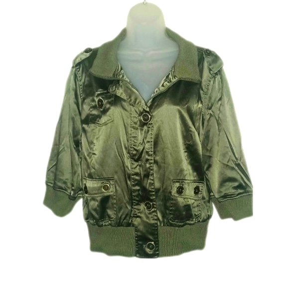 🎁 Dots Olive Green Bomber Jacket - Picture 2 of 6